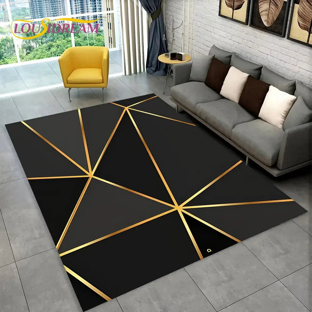 3D Abstract Modern Geometric Illusion Area Rug,Carpet Rug for Living Room Bedroom Sofa Doormat Decor,Kid Game Non-slip Floor Mat
