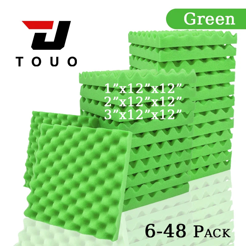 TOUO Egg Trough Wall Soundproof Foam 6 12 24 48 Pcs High Density Sound Absorbing Material Acoustic Foam Ceiling Noise Insulation