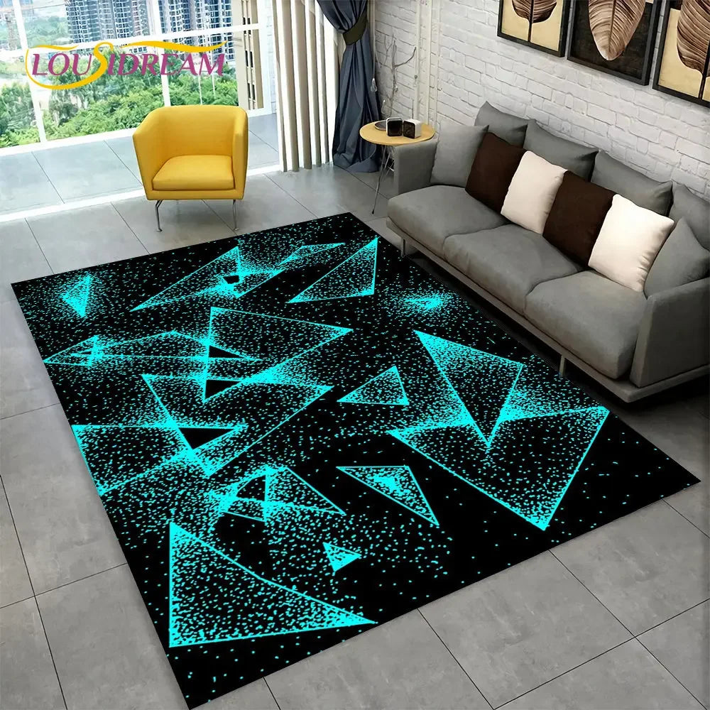 3D Abstract Modern Geometric Illusion Area Rug,Carpet Rug for Living Room Bedroom Sofa Doormat Decor,Kid Game Non-slip Floor Mat